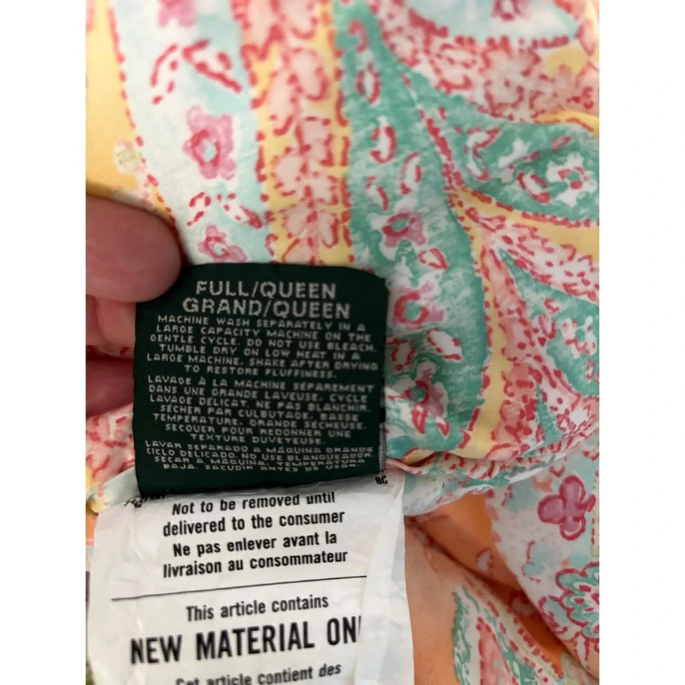 Ralph Lauren Jamaica Coral Paisley Full queen comforter